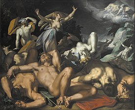 Apollo and Diana Punishing Niobe by Killing Her Children, by Abraham Bloemaert, 1591