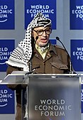 Yasser Arafat at 'From Peacemaking to Peacebuilding' at the Annual Meeting 2001 of the World Economic Forum