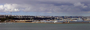 Ziviler Teil des Hafens Brest