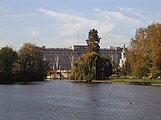 St James's Park Lake, looking northwest, with Buckingham Palace in the background