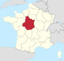 Location of Centre-Val de Loire region in France