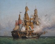 Capture of Kent by Confiance. Painting by Ambroise Louis Garneray.