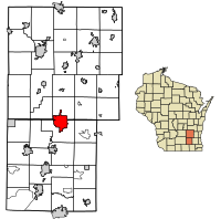 Location of Watertown in Dodge County, Wisconsin