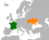 Location map for France and Ukraine.