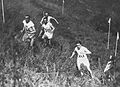 Image 6Edvin Wide, Ville Ritola, and Paavo Nurmi (on left) competing in the individual cross country race at the 1924 Summer Olympics in Paris; due to the hot weather, which exceeded 40 °C (104 °F), only 15 out of 38 competitors finished the race. (from Cross country running)