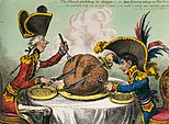 Gillray's The Plumb-pudding in danger; 1805.[122]
