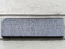 Kurt Tucholsky (1890–1935), Wohnhaus (1932–1933). Florhofgasse 1 in Zürich