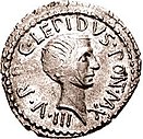 Coin with face and inscription