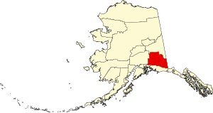 Map of Alaska highlighting Copper River Census Area