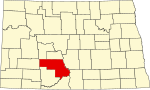 State map highlighting Morton County