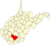 State map highlighting Raleigh County