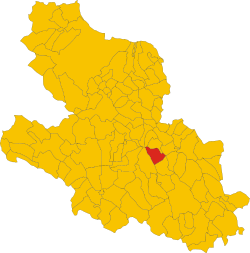 Map of Cocullo within the Province of L'Aquila