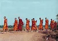 Thai Buddhist monks on pilgrimage