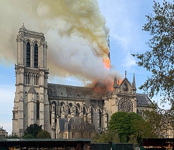 The 2019 fire destroyed Notre-Dame's wooden roof and flèche but left the outer structure largely intact.