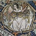 England, East Anglia. Angel playing citole in a c. 1310 illustration from the "Ormesby Psalter".
