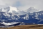 Peaks in the Crazy Mountains as viewed from Wilsall, Montana