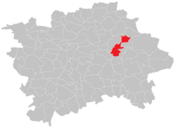 Location of Kyje in Prague