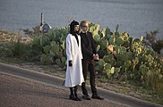 Models Toni Garrn and brother Niklas Garrn strike a pose for Vogue.