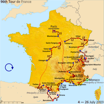 Route of the 2009 Tour de France