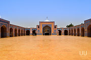 Shah Jahan Mosque in Thatta, Pakistan. The mosque is not built in the Mughal style, but reflects a heavy Persian influence.