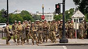 Utah National Guardsmen from the 19th SFG on riot control duty in front of the White House on June 3, 2020