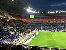 Das Groupama Stadium während eines Ligue1-Spiels zwischen Olympique Lyonnais und SCO Angers (2019)