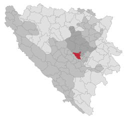 Location of municipality within Bosnia and Herzegovina