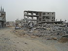 Destroyed and damaged buildings in Gaza City.