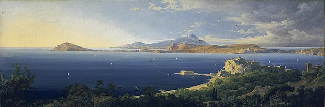 "Die Bucht von Pozzuoli bei Neapel" (The Bay of Pozzuoli near Naples). 1832.