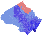A map of the 2022 Montgomery county executive election showing how candidates did in each precinct