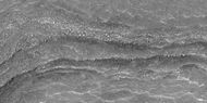 Close view of layers, as seen by HiRISE under HiWish program. Some of the layers are breaking up into large blocks.