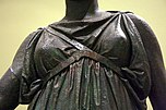 Detail einer Bronzestatue der Artemis aus der Mitte des 4. Jahrhunderts.