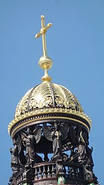 The dome topped by a cross, installed on 29 May 2020