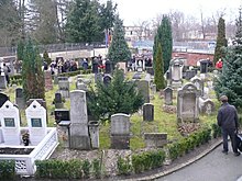 Photograph of gravestones in the cemetery of the Şehitlik Mosque in Berlin