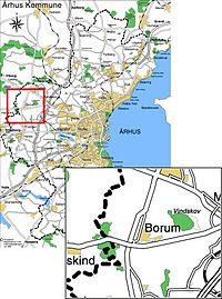 Location of Borum in Aarhus Municipality