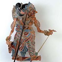 Wayang kulit (shadow puppet) Jayadrata, Tropenmuseum collection, Indonesia, before 1900