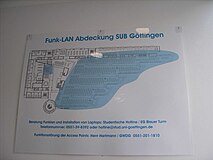 Karte mit WLAN-Abdeckung in der Niedersächsischen Staats- und Universitätsbibliothek Göttingen, 2005