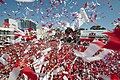 Image 26Thousands of Gibraltarians dress in their national colours of red and white and fill Grand Casemates Square during the 2013 Gibraltar National Day celebrations (from Culture of Gibraltar)