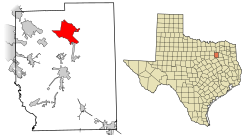 Location of Terrell in Kaufman County, Texas