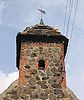 Fieldstone and brick combination on spire in Klein Marzehns, Germany, Late Medieval