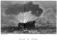 Explosion of Trocadéro. Drawing by Antoine Morel-Fatio.