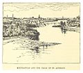 Minneapolis and the Falls of Saint Anthony, an illustration from Mark Twain's 1883 memoir Life on the Mississippi.
