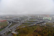 Interchange of MKAD and Kashirskoye Highway in Moscow