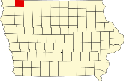 Karte von Osceola County innerhalb von Iowa