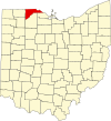 State map highlighting Lucas County