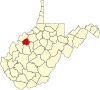 State map highlighting Wirt County