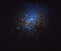 Zentrum der Galaxie NGC 1275 mit Teilen des relativistischen Gases (Gasblasen)