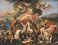 The Triumph of Neptune by Nicolas Poussin, showing Amphitrite velificans (1634)
