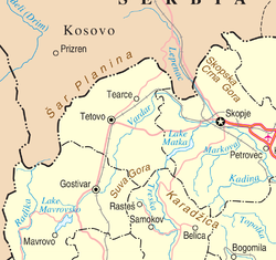 Location in Northwestern North Macedonia.