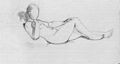 Édouard Manet: Studie zu Olympia Rötelzeichnung